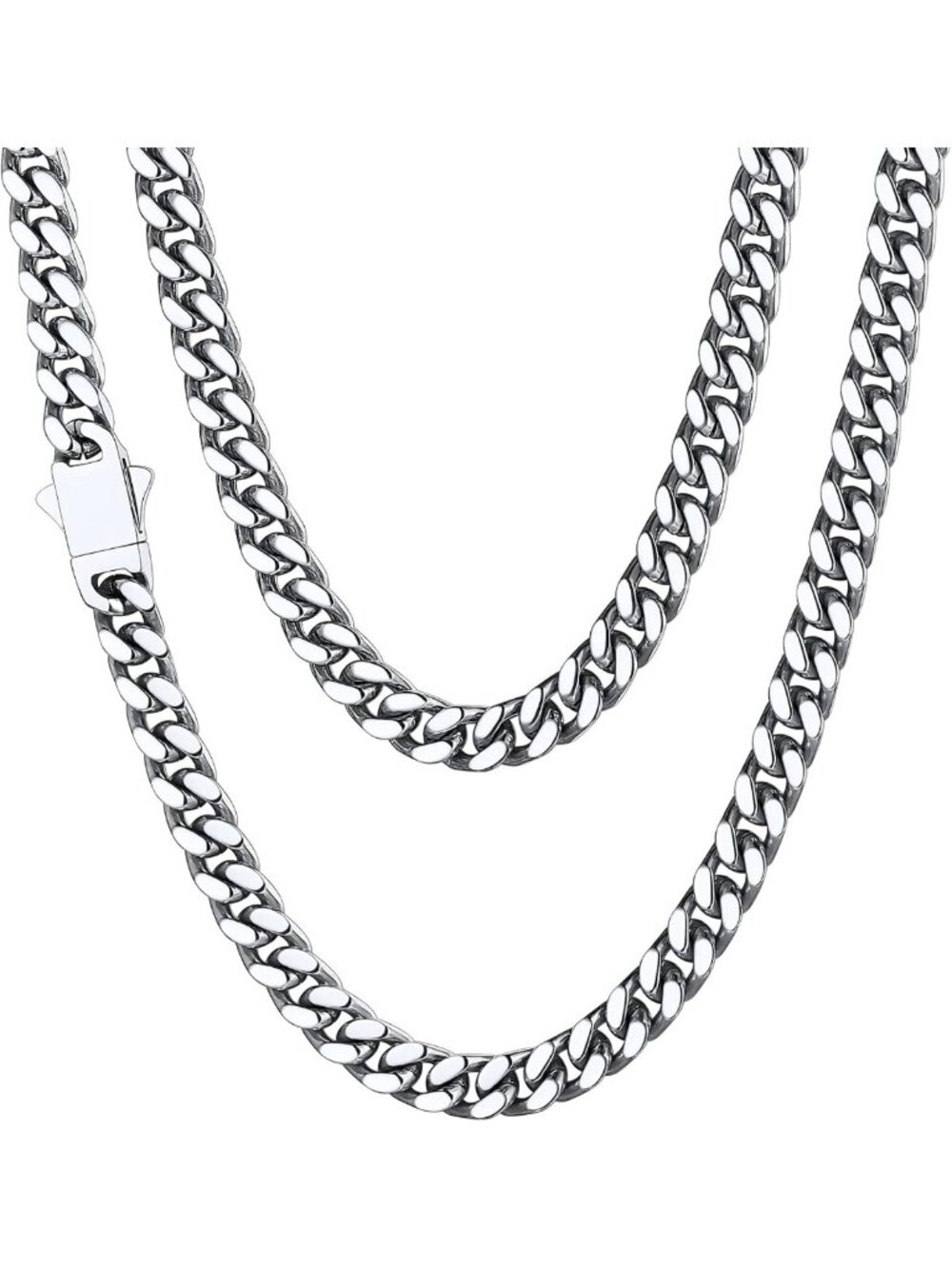 Stylish Cuban Link Chain Necklace for Men - Stainless Steel, Waterproof